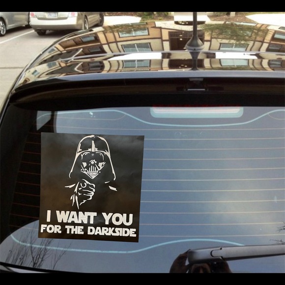 Darth Vader  window sticker vinyl decal I Want You For The Dark Side 10x10 - Picture 1 of 2